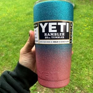 Blue Pink glitter custom yeti 20oz NEW